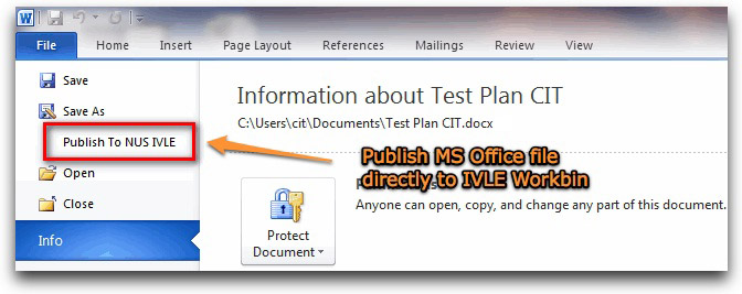 IVLE Microsoft Office plugin launched | CITations