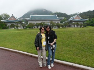Us at the Cheongwadae (Presidential Palace) which means The Blue House