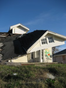 A house torn apart by Hurrican Katrina