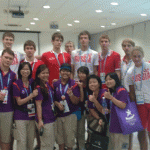 With the super tall Russian volleyball players, translators and facilitators