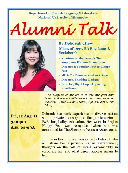 Alumni Talk by Ms Deborah Chew