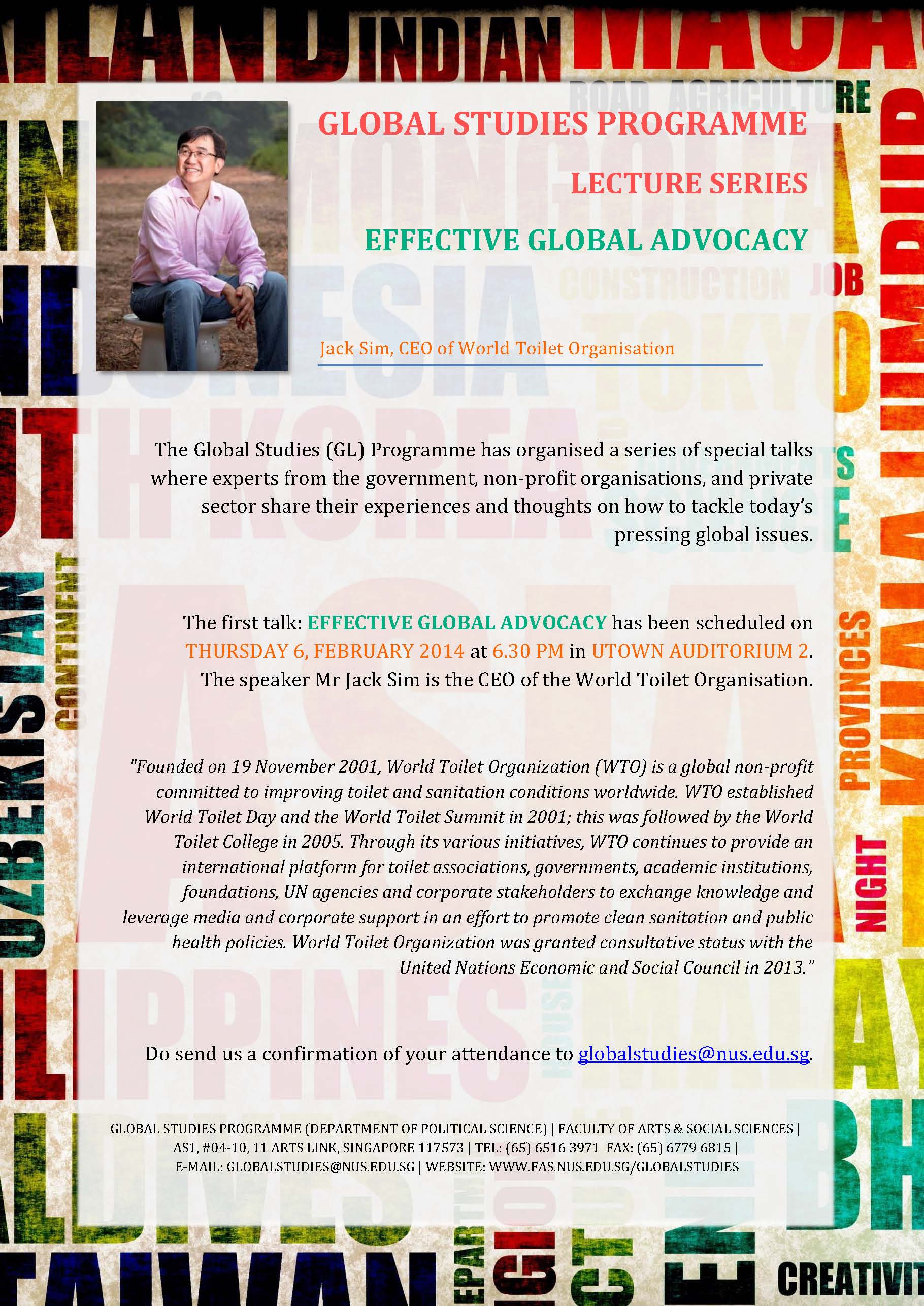 Global Studies Lecture Series - Effective Global Advocacy - Mr Jack Sim