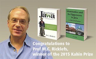 Congratulations to Prof M.C. Ricklefs, winner of the 2015 Kahin Prize