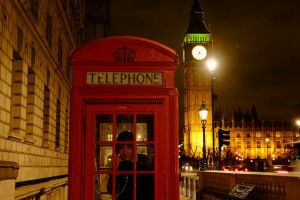 Big Ben and red telephone box, two icons of London