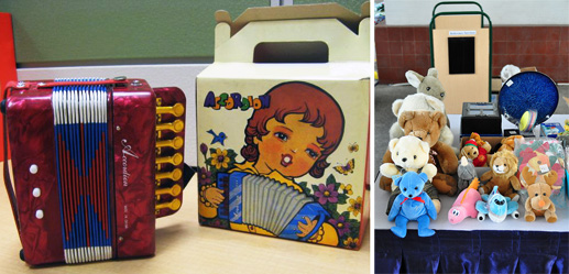 accordian and teddy bears