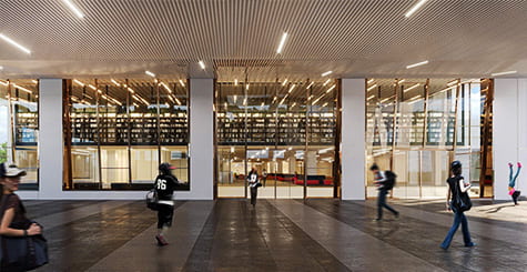 Artist impression of library main entrance