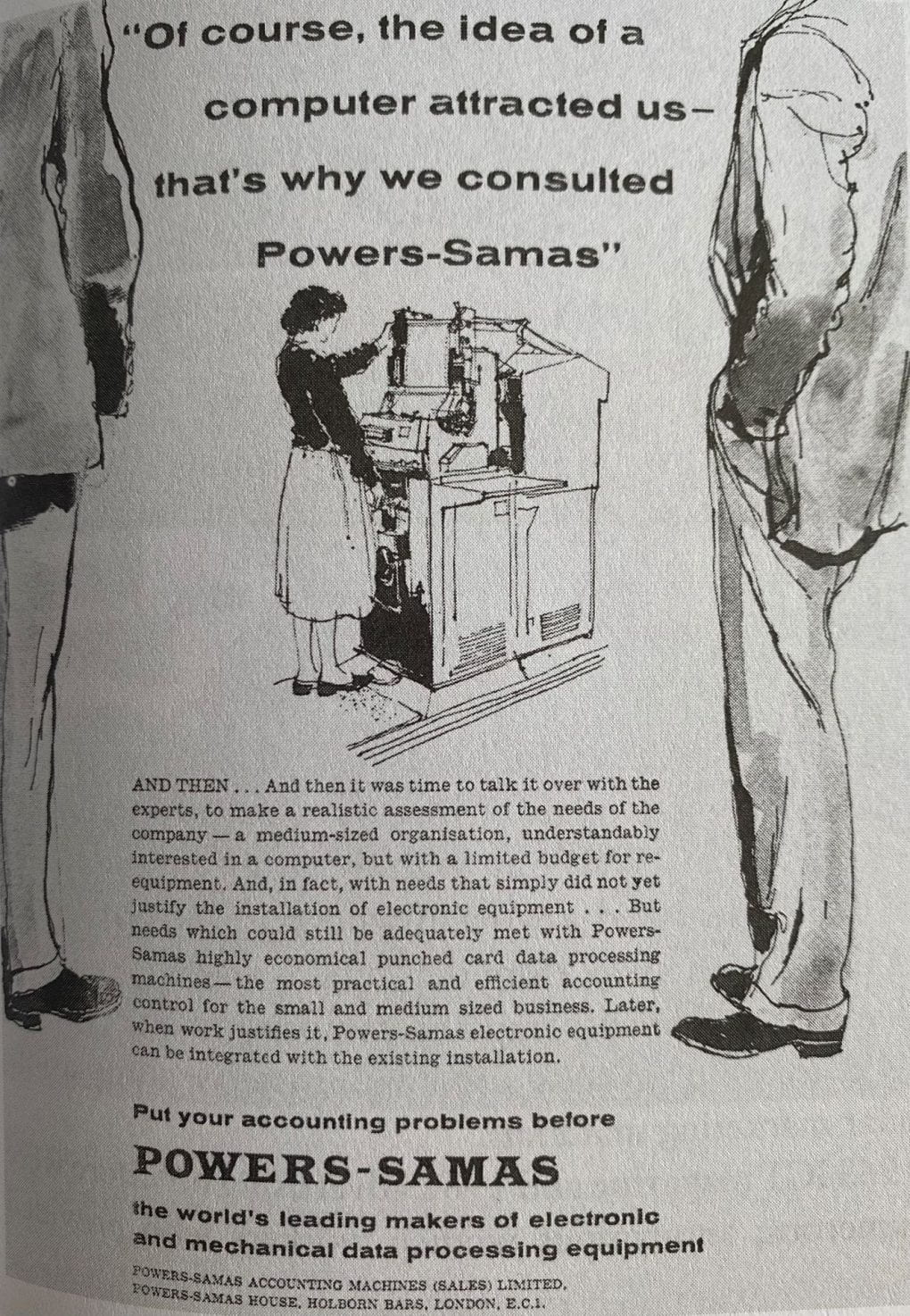 Power-Samas advert in Office Magazine, May 1958