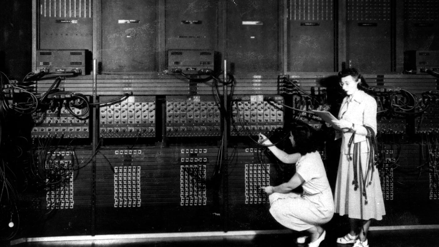 Ester Gerston (left) and Gloria Gordon Bolotsky (R), both "Computers" for the Army during WWII and later second-generation ENIAC Programmers (U.S. Army Photo" from the archives of the ARL Technical Library)