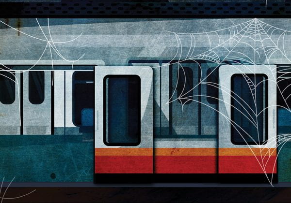 illustration of a haunted MRT train