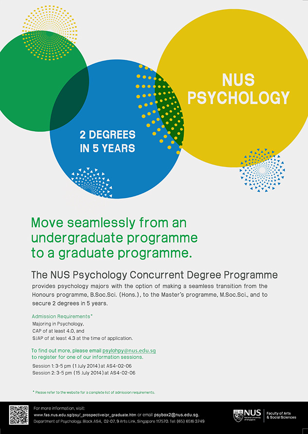 Earn a Master’s and Honours Degree in 5 years: New NUS Psychology Concurrent Degree Programme