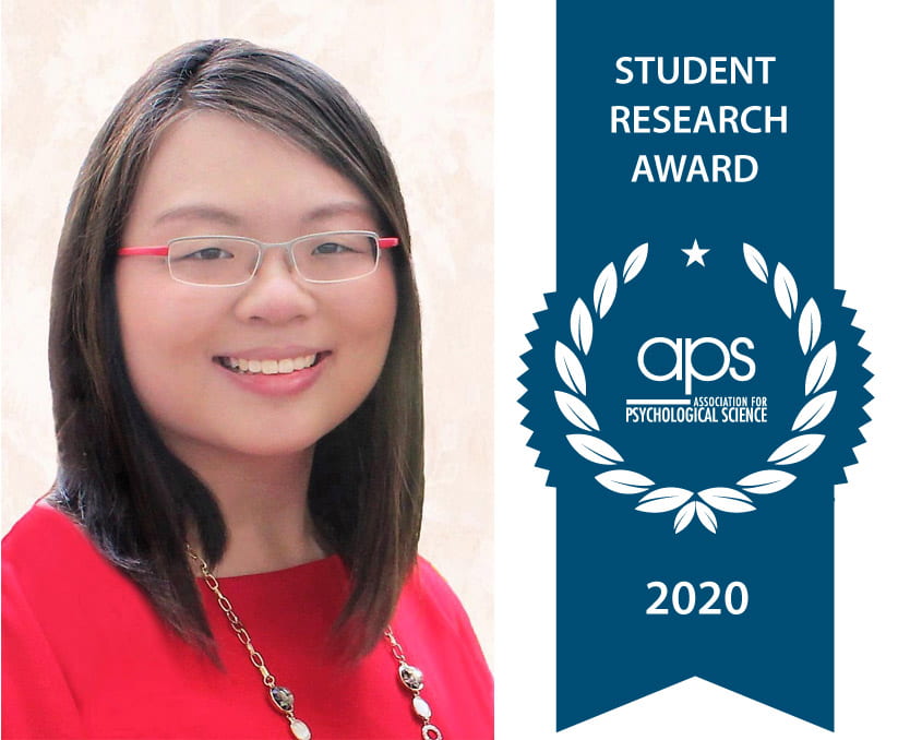 NUS Psychology Graduate Dr. Sarah Wong Wins 2020 Association for Psychological Science (APS) Student Research Award!